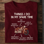 Things I Do Motorcycle Lover Premium Cotton T Shirt