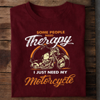Motorcycle Is My Therapy Premium Cotton T Shirt