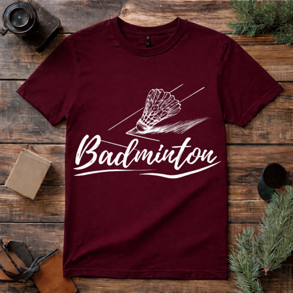 Badminton Script Logo T Shirt