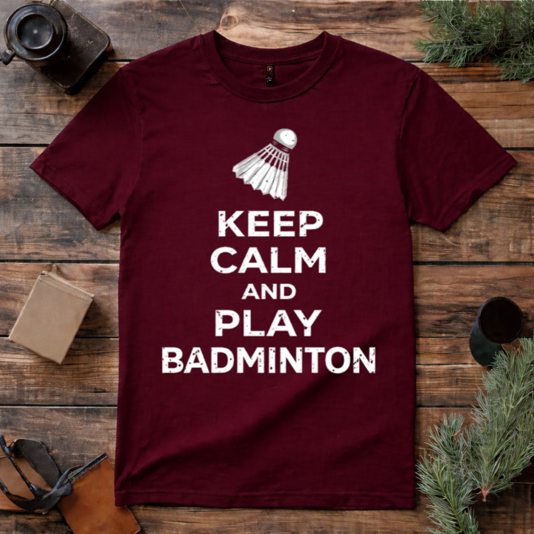 Keep Calm Play Badminton T Shirt