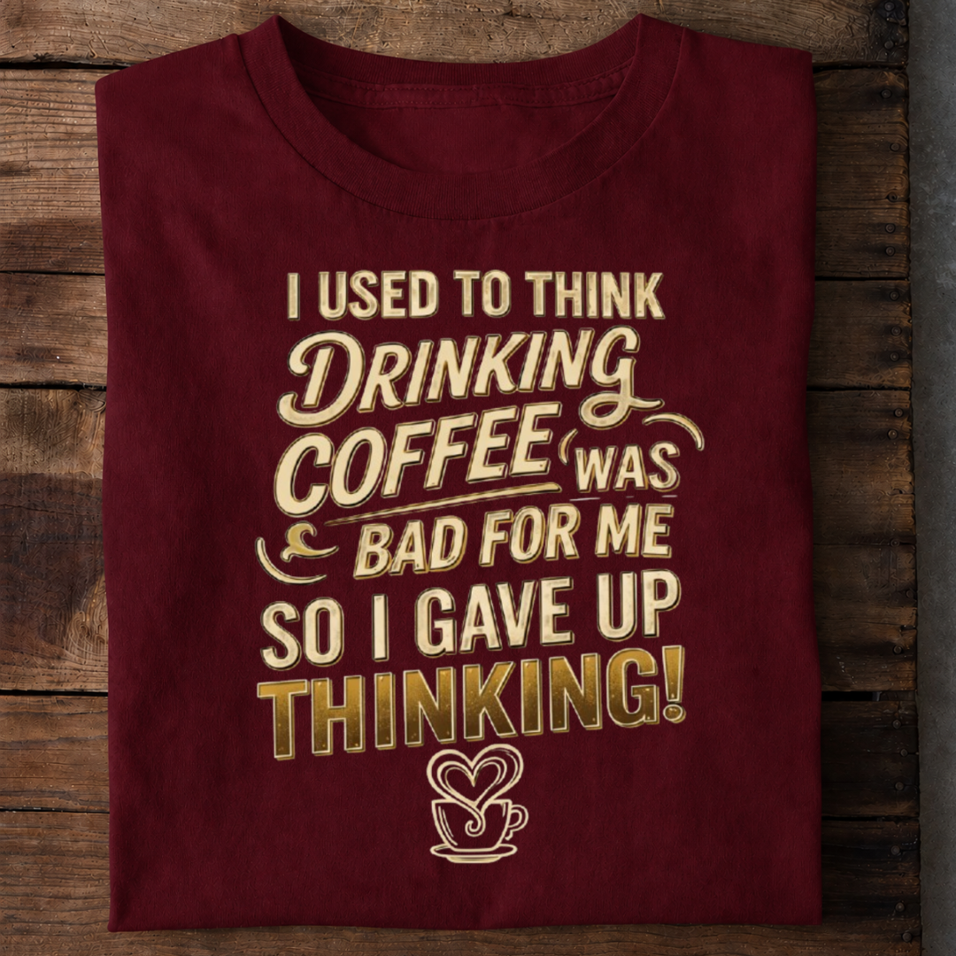 Drinking Coffee Premium Cotton T Shirt