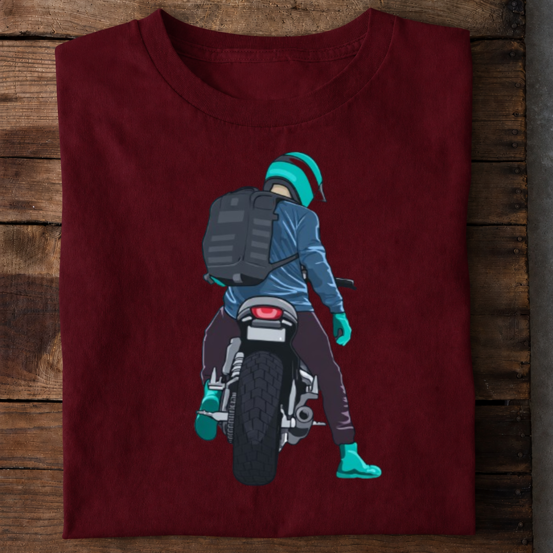 Modern Biker Rider Premium Cotton T Shirt