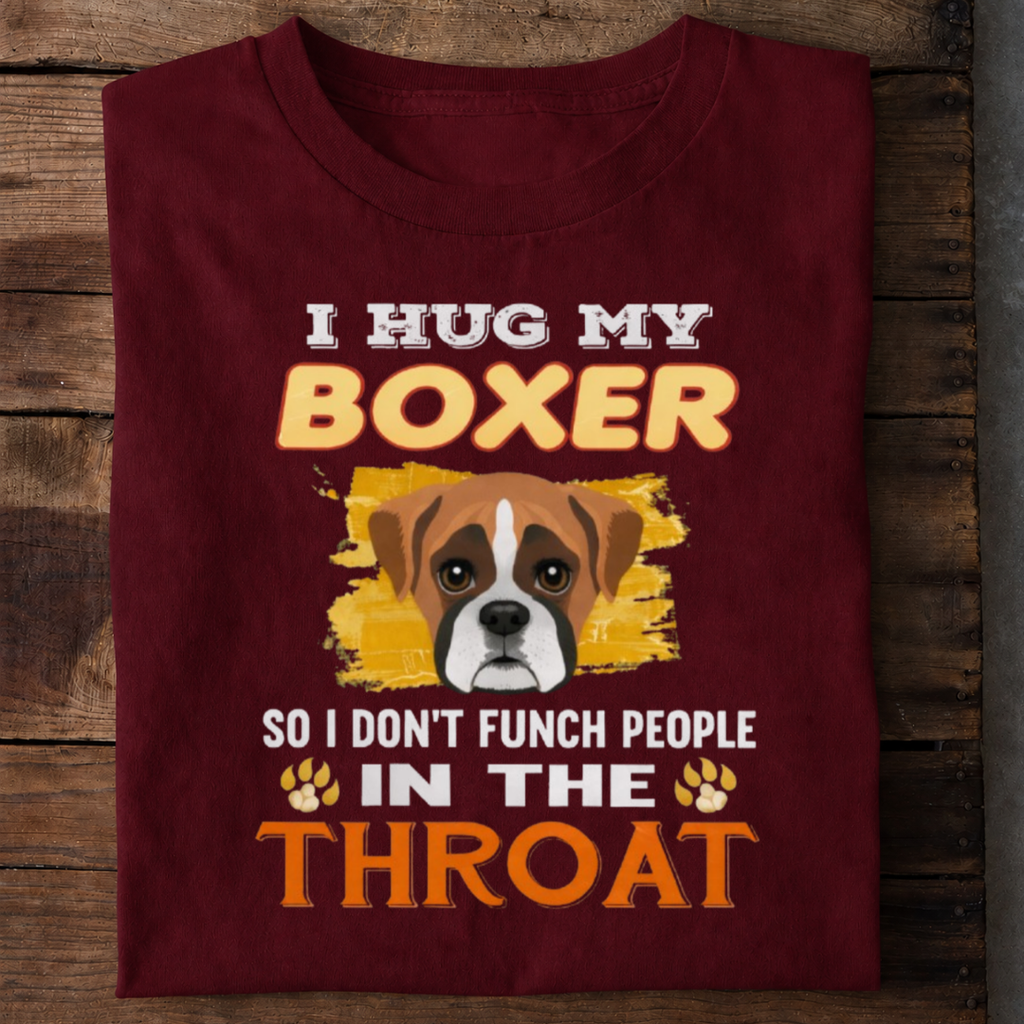 I Hug My Boxer Premium Cotton T Shirt
