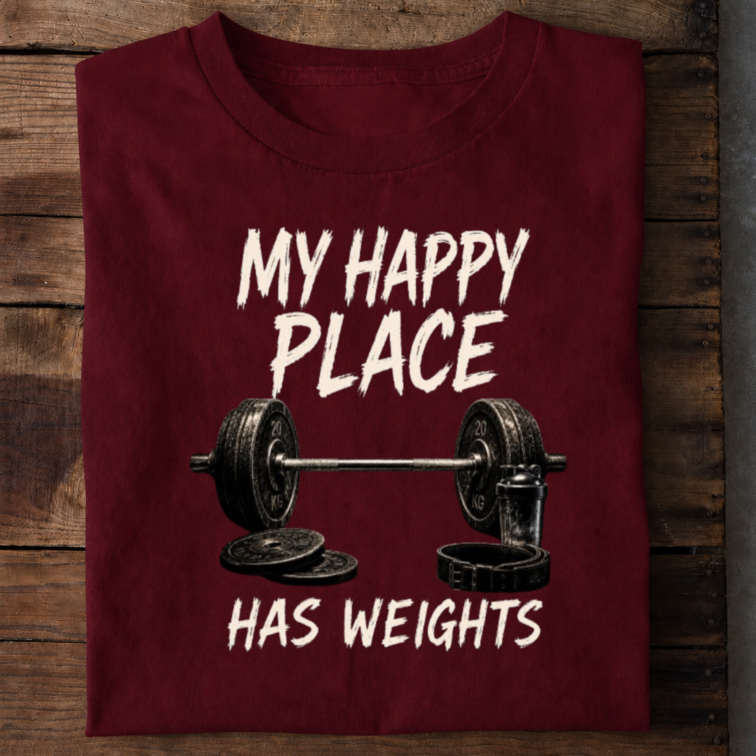 Happy Place Gym Premium Cotton T Shirt
