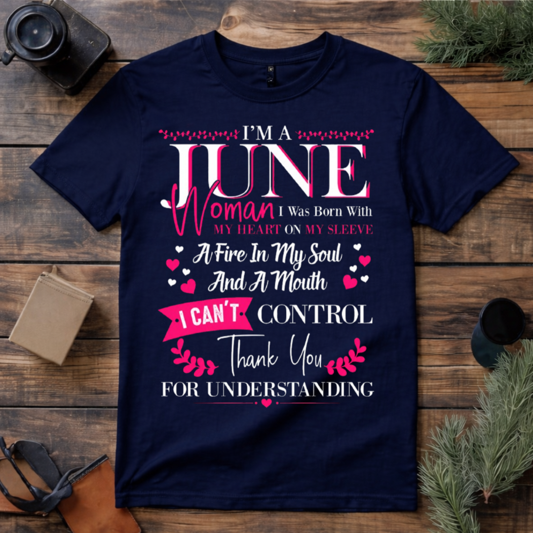 June Woman Fire in My Soul T Shirt