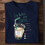 Life Begins After Coffee Premium Cotton T Shirt