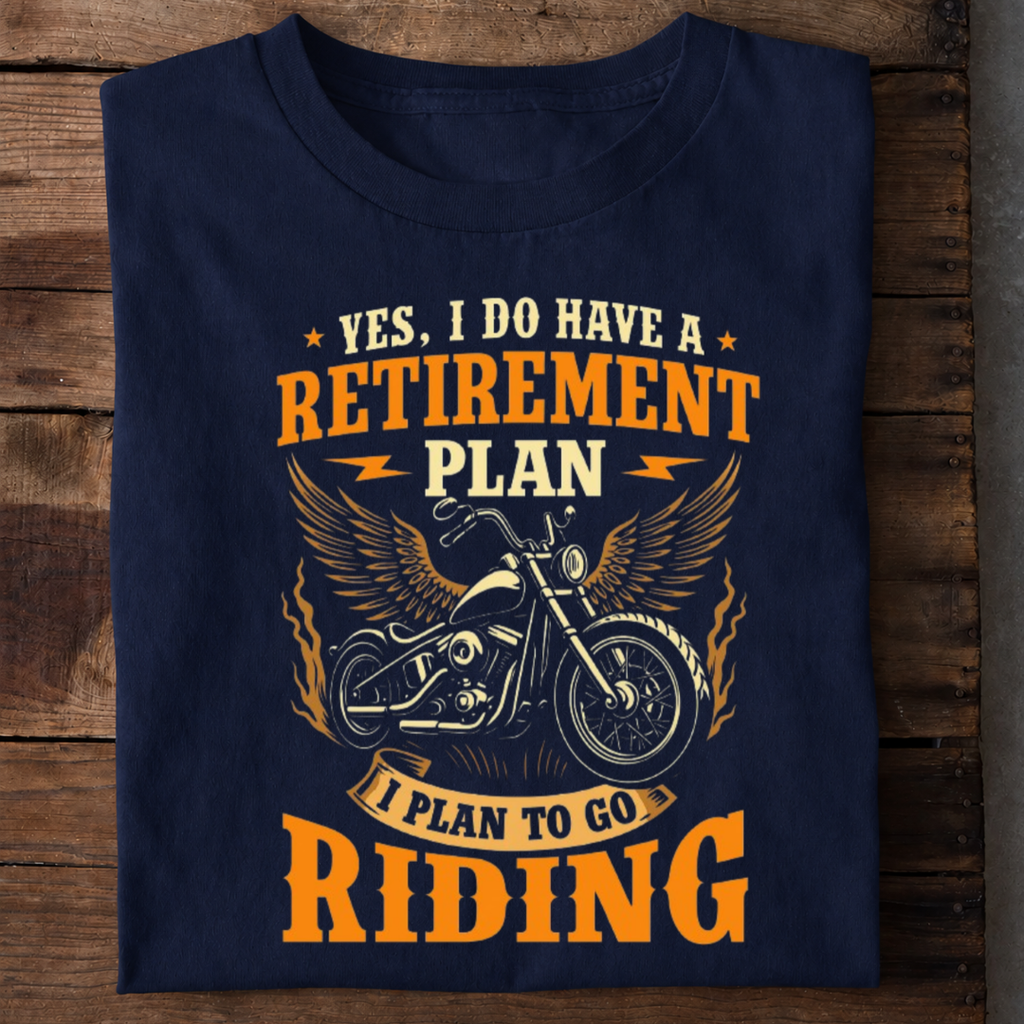 Retirement Plan Go Riding Premium Cotton T Shirt