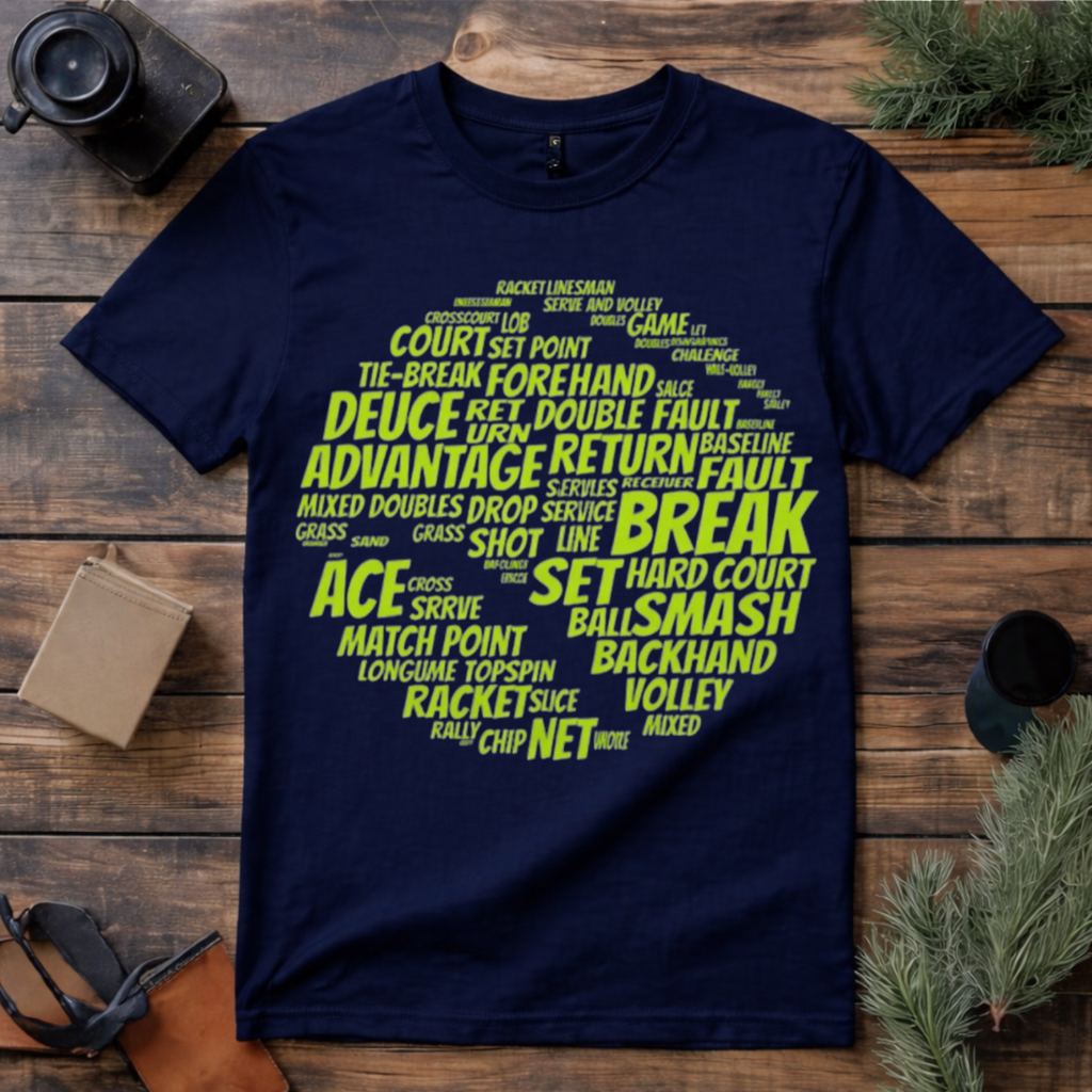Tennis Terms Word Art T Shirt
