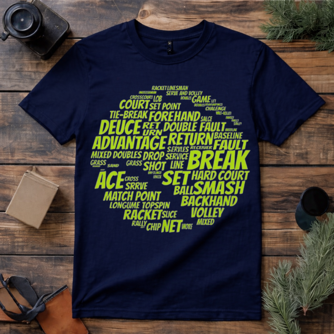 Tennis Terms Word Art T Shirt