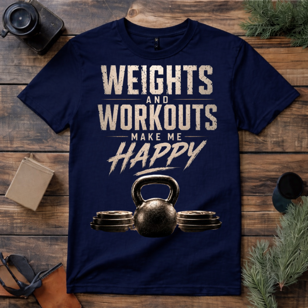 Weights and Workouts Make Me Happy T Shirts