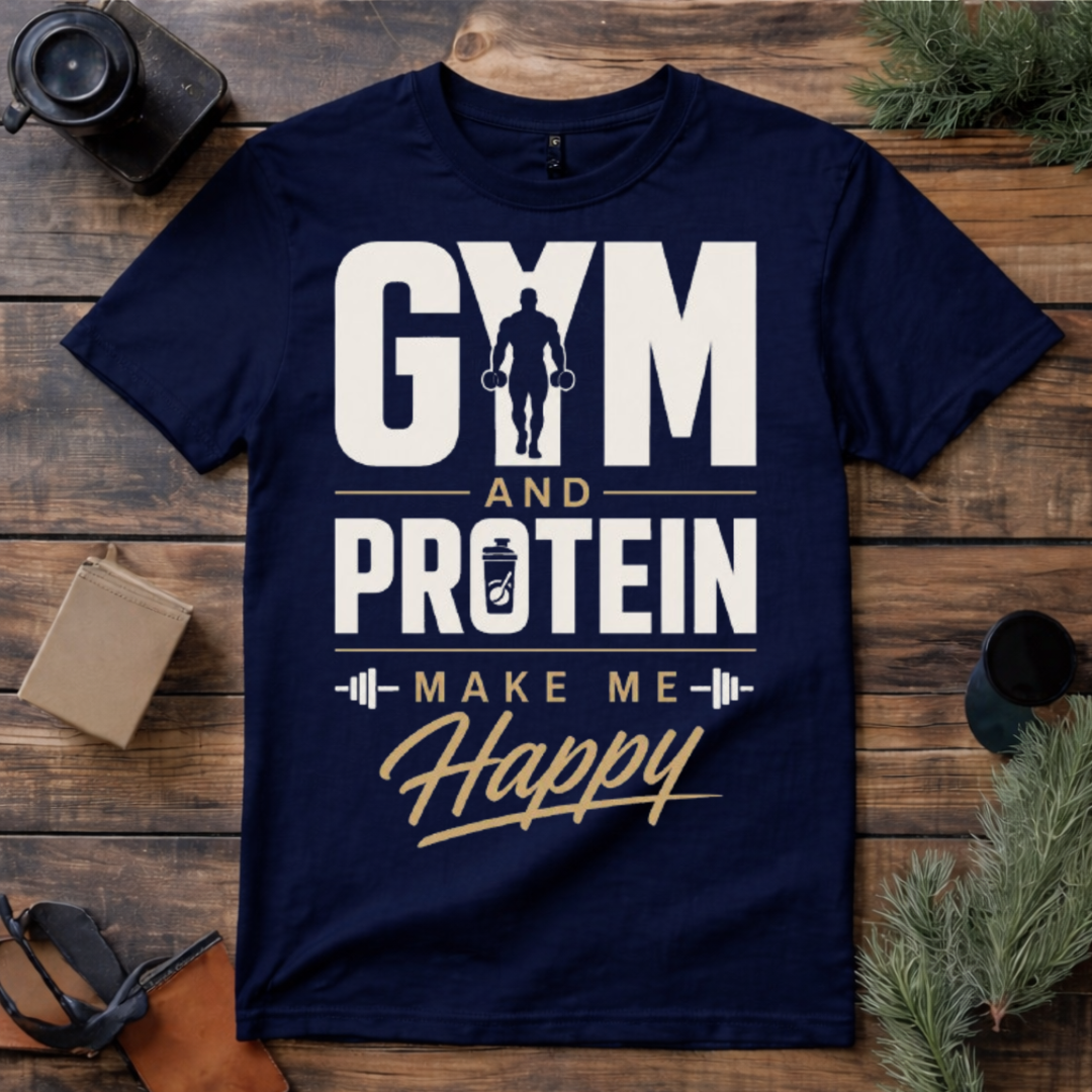 Gym and Protein Make Me Happy T Shirt