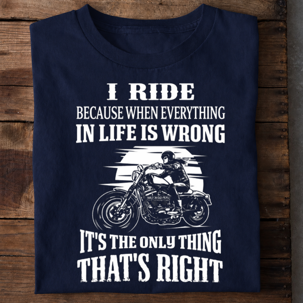 Riding Makes Life Right Premium Cotton T Shirt