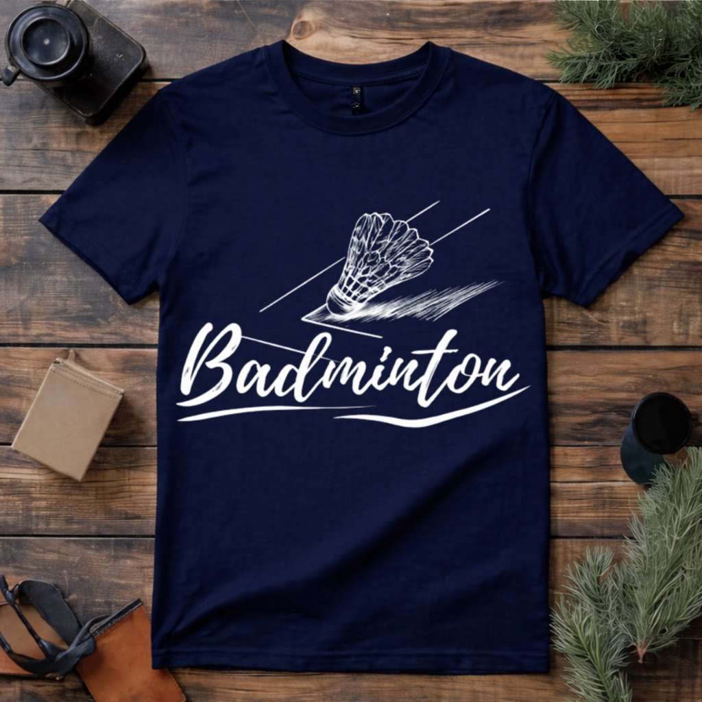 Badminton Script Logo T Shirt