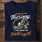 Motorcycle Is My Therapy Premium Cotton T Shirt