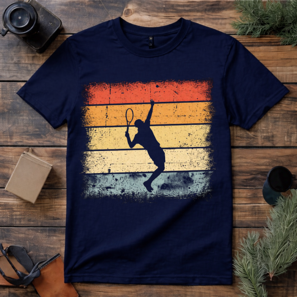Vintage Tennis Player T Shirt