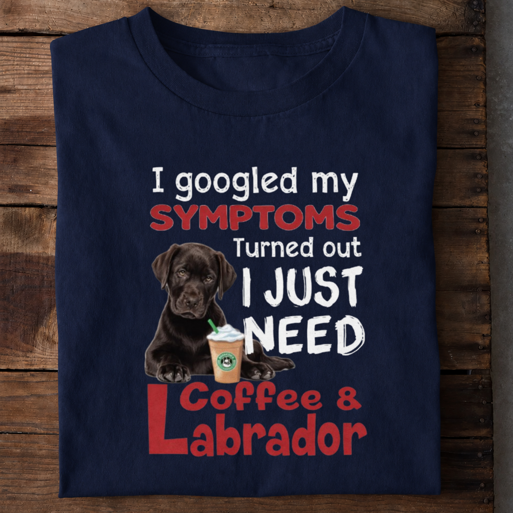Coffee and Labrador Lover Premium Cotton T Shirt