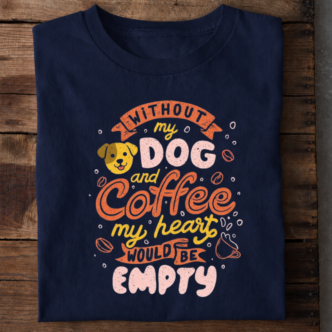 Dog and Coffee Lover Premium Cotton T Shirt
