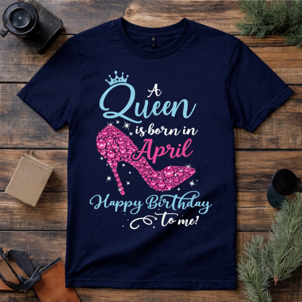 Queen Born in April T Shirt