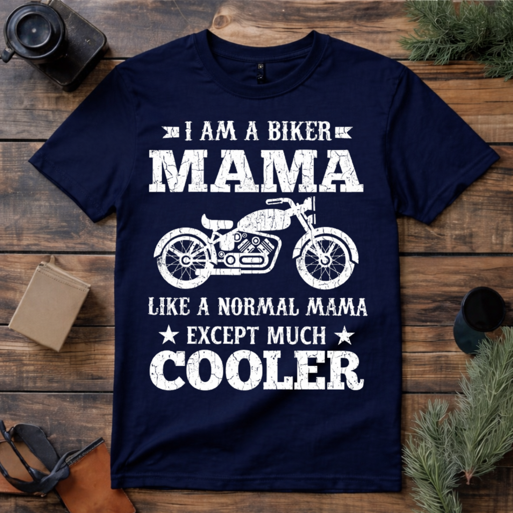 Biker Mama Much Cooler T Shirt