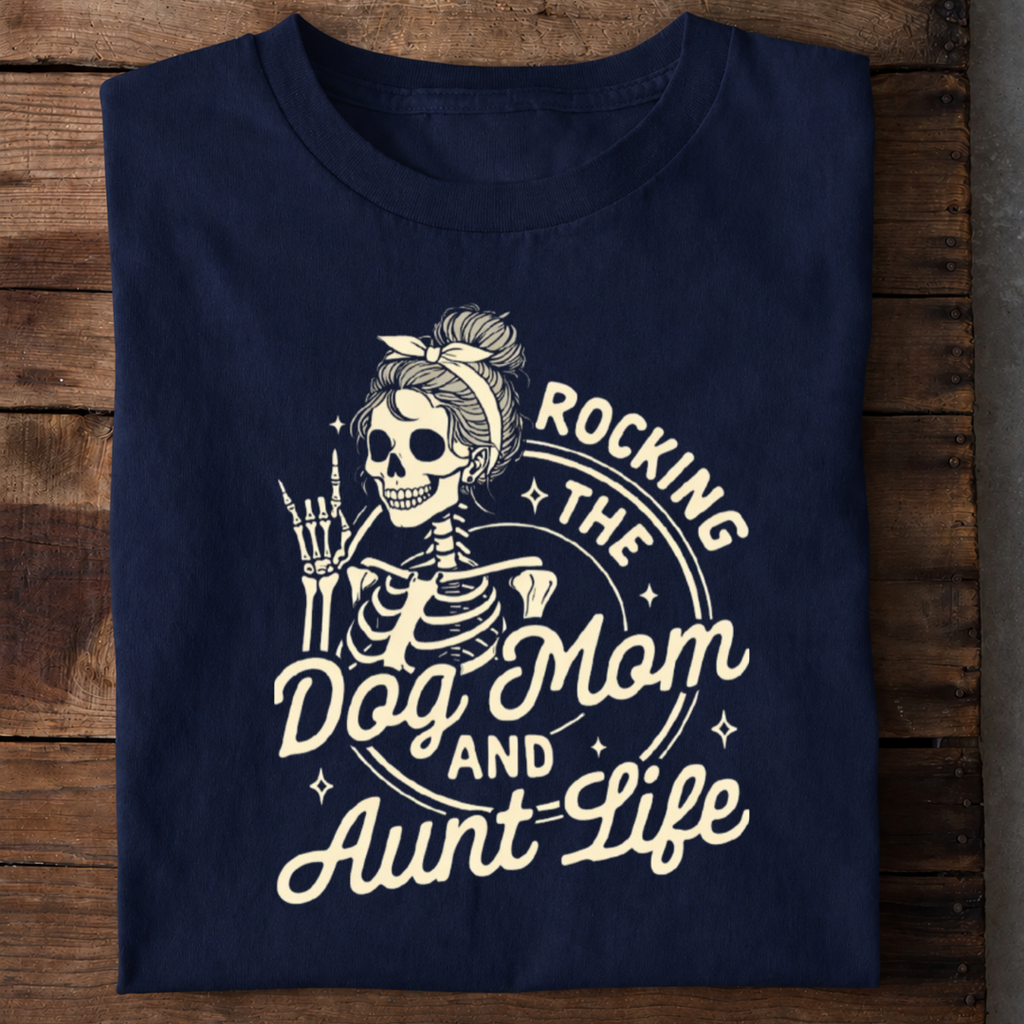 Rocking the Dog Mom Life Premium Cotton T Shirt