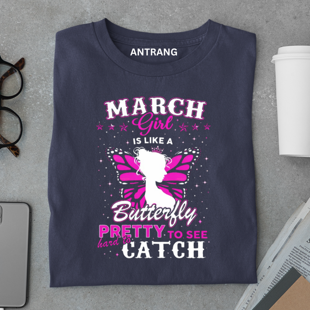 March Girl Butterfly T Shirt