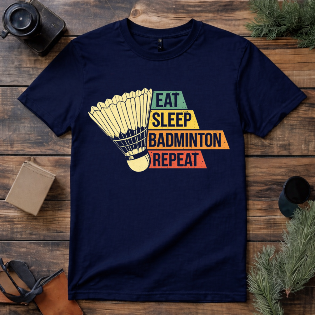 Eat Sleep Badminton Repeat T Shirt