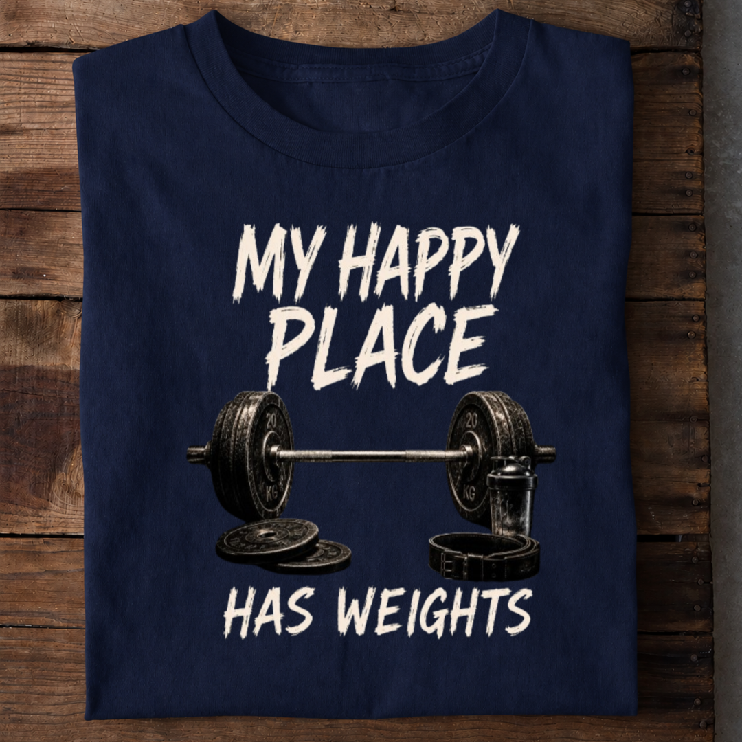 Happy Place Gym Premium Cotton T Shirt