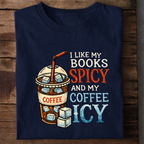 Spicy Books Icy Coffee Premium Cotton T Shirt