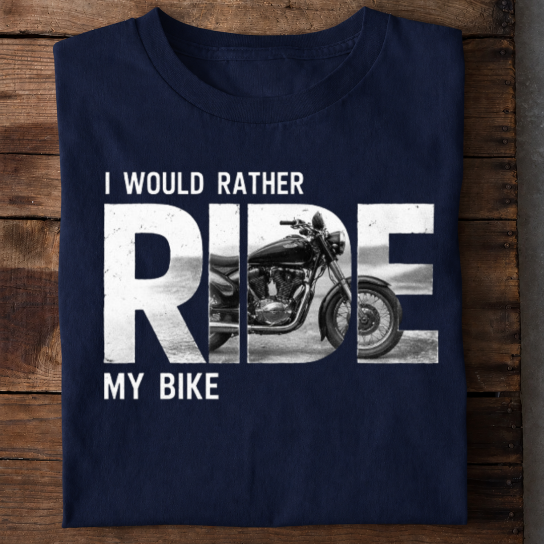 Rather Ride My Bike Premium Cotton T Shirt