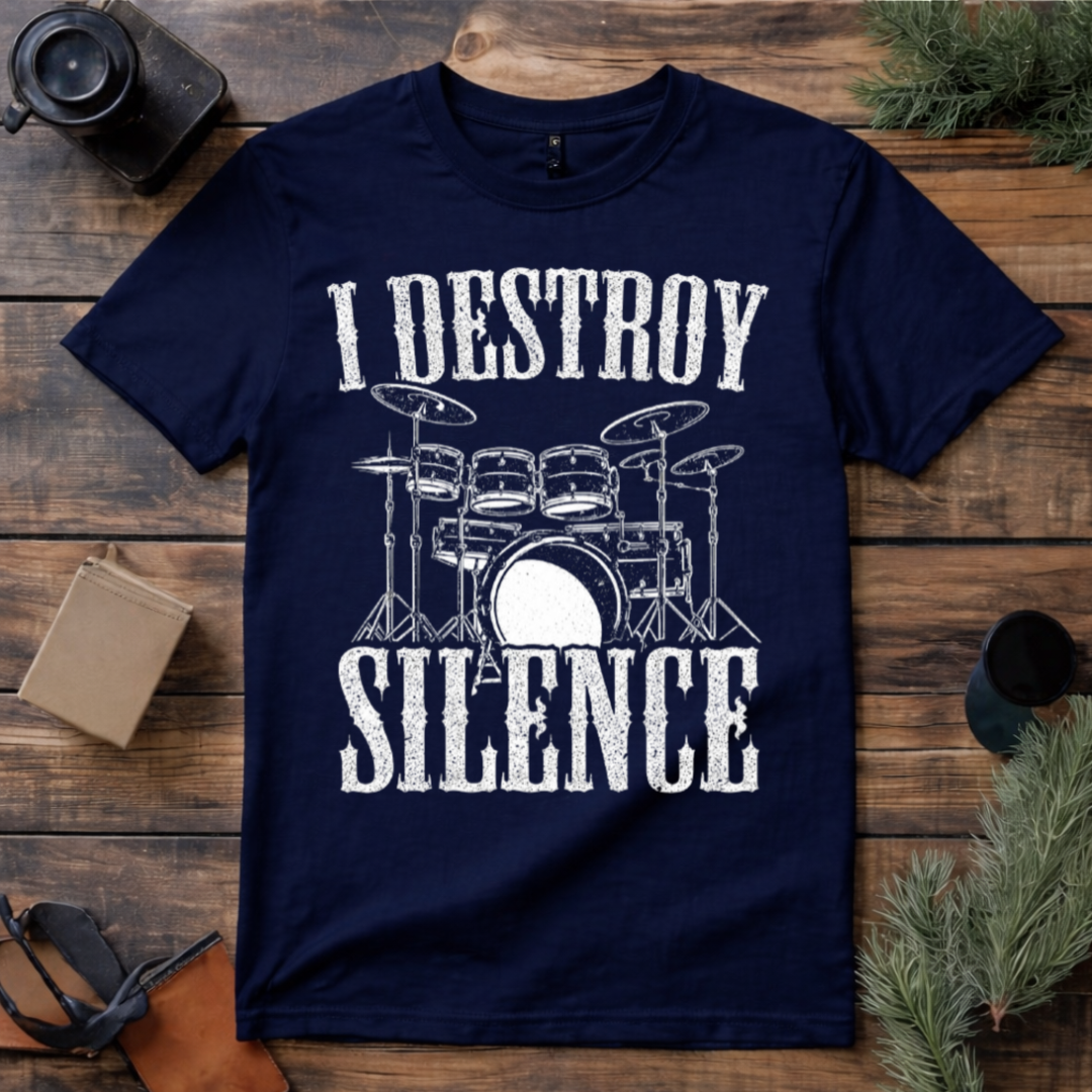 Destroy Silence Drummer T Shirt