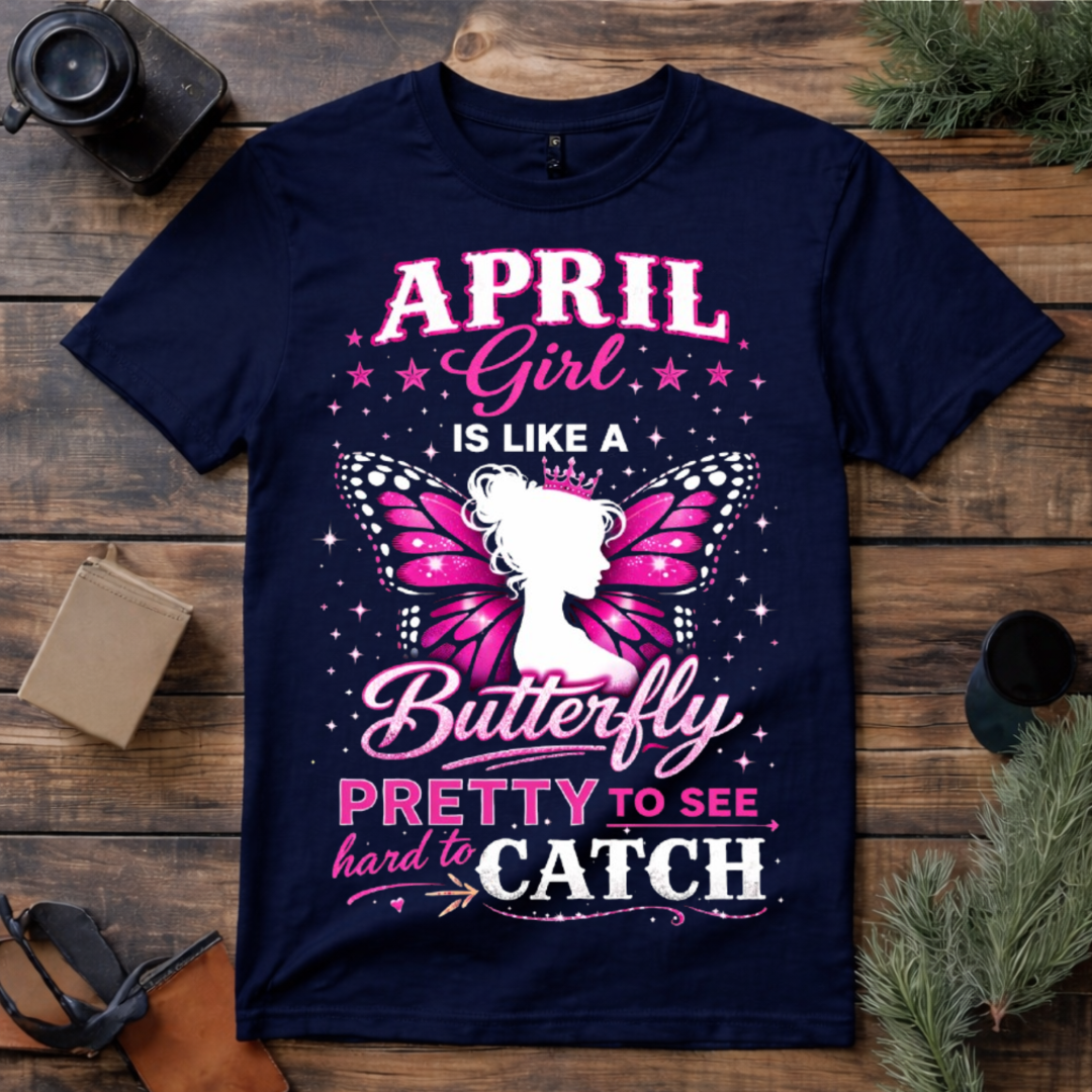 April Girl Butterfly T Shirt