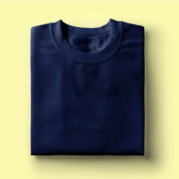 Premium Unisex Navy Blue Cotton Round Neck T-Shirt