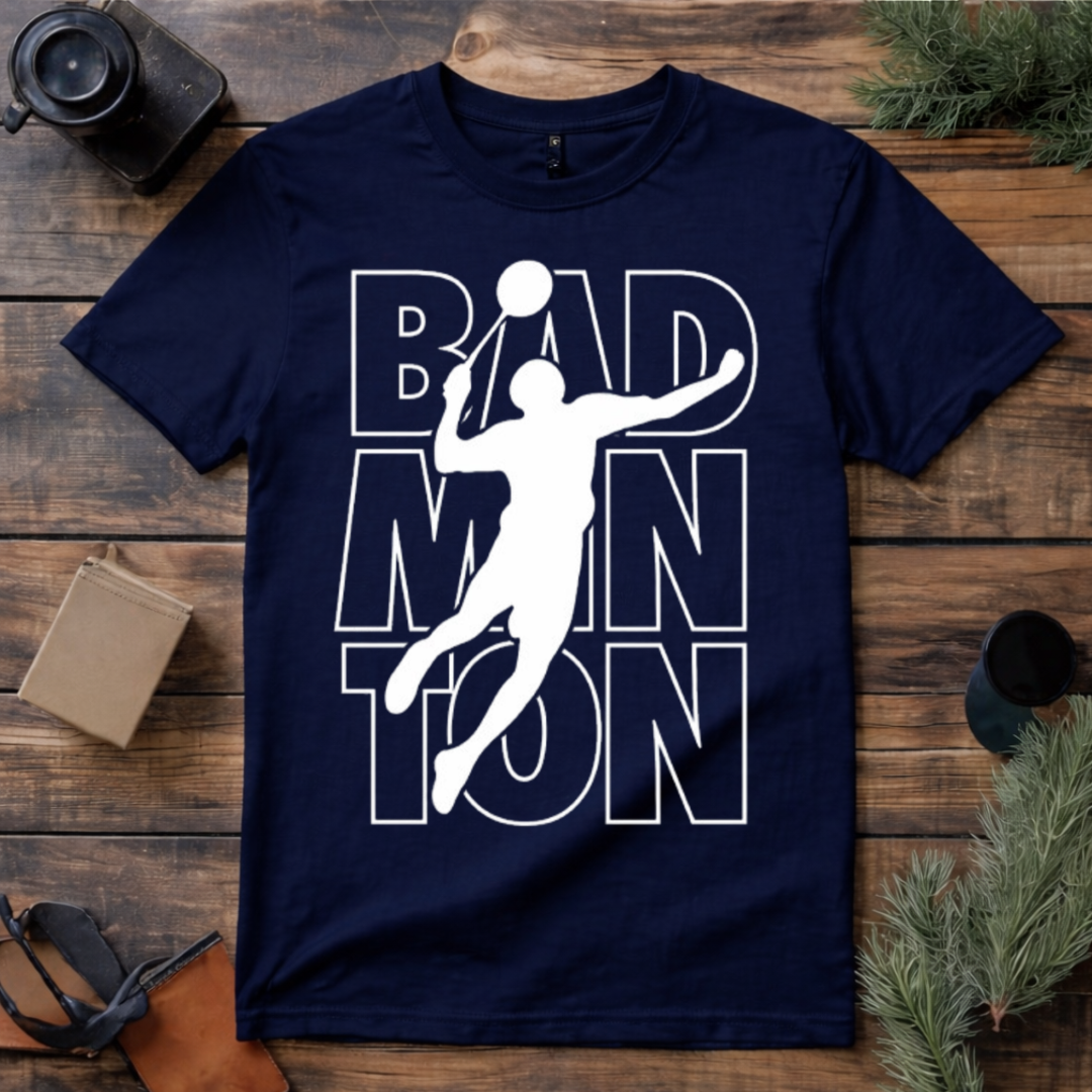 Badminton Player Typography T Shirt