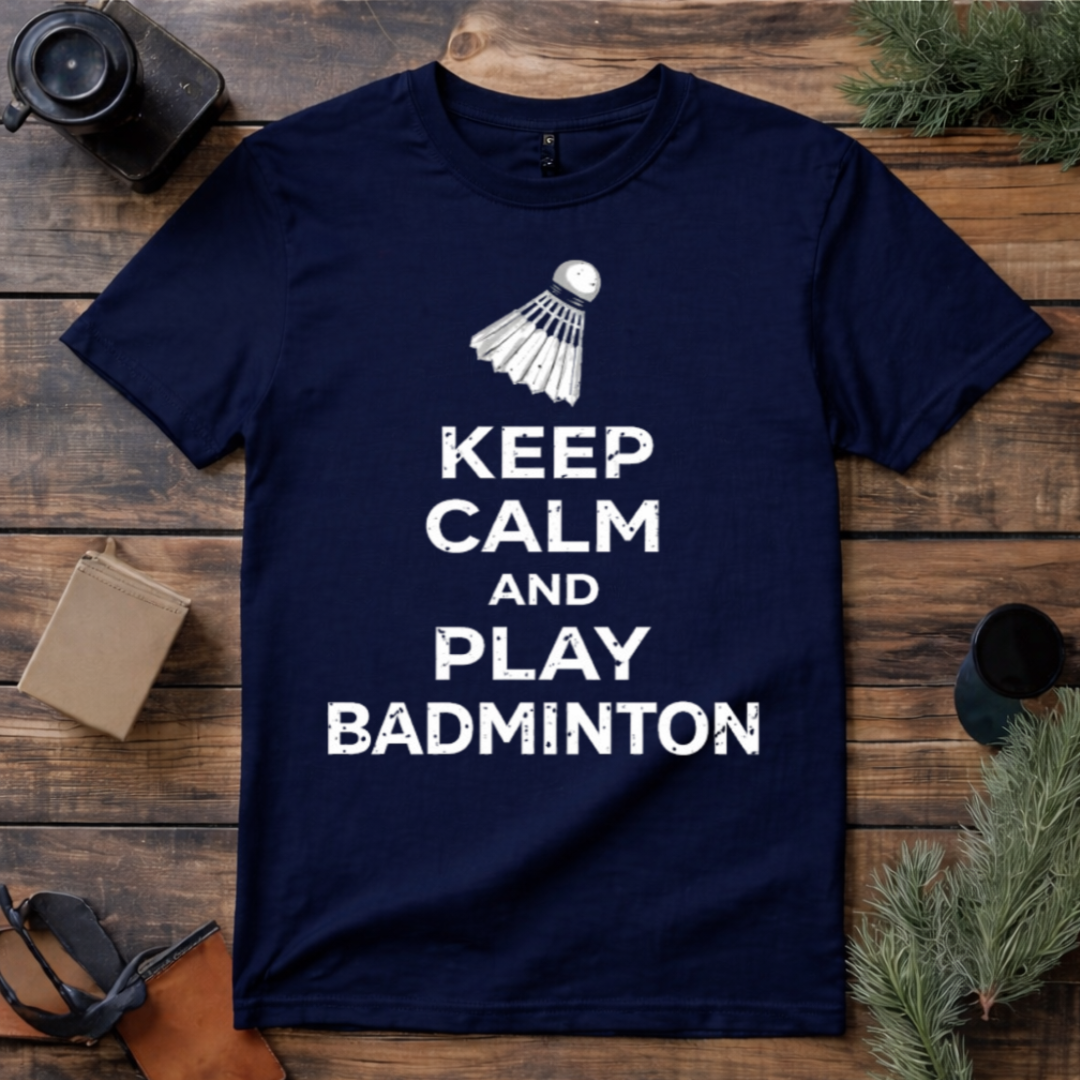 Keep Calm Play Badminton T Shirt