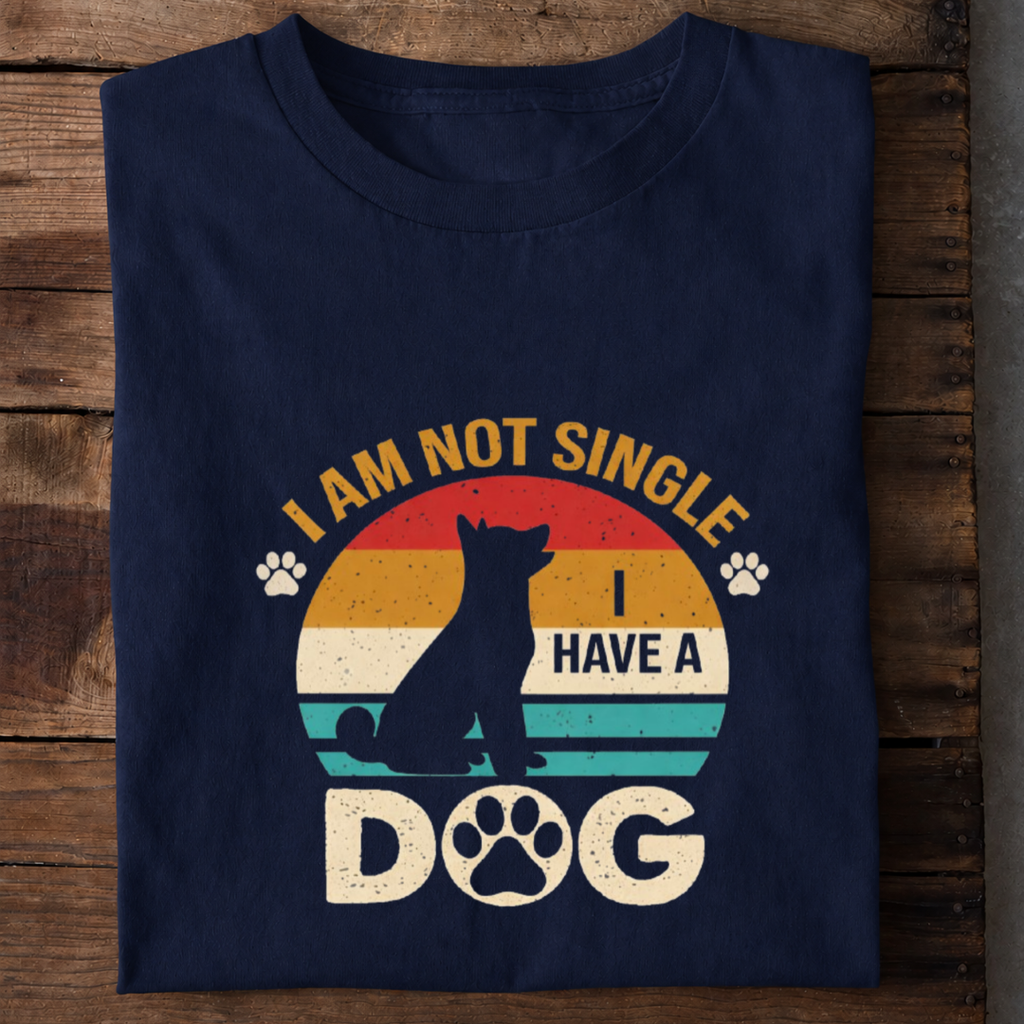 Not Single I Have a Dog Premium Cotton T Shirt