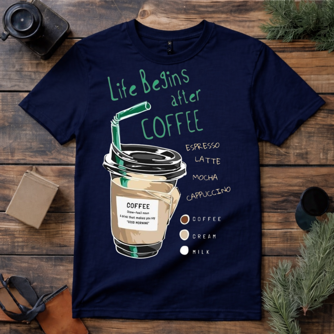 Life Begins After Coffee T Shirt