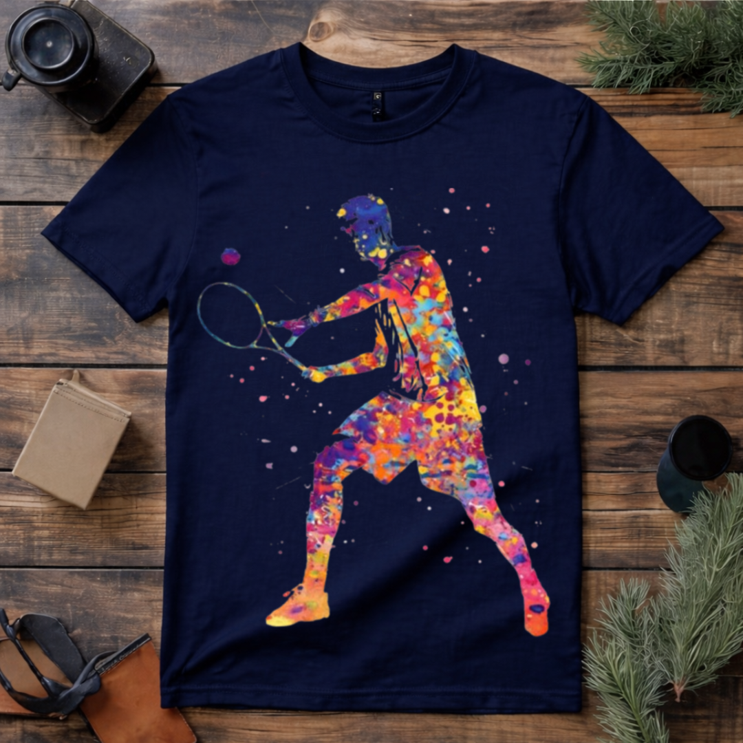 Color Splash Tennis Player T Shirt