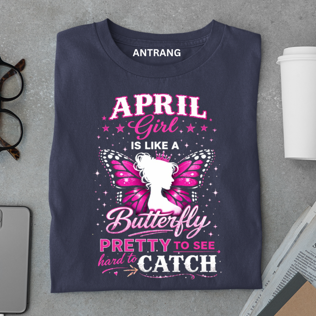April Girl Butterfly T Shirt
