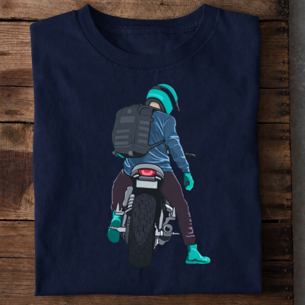 Modern Biker Rider Premium Cotton T Shirt