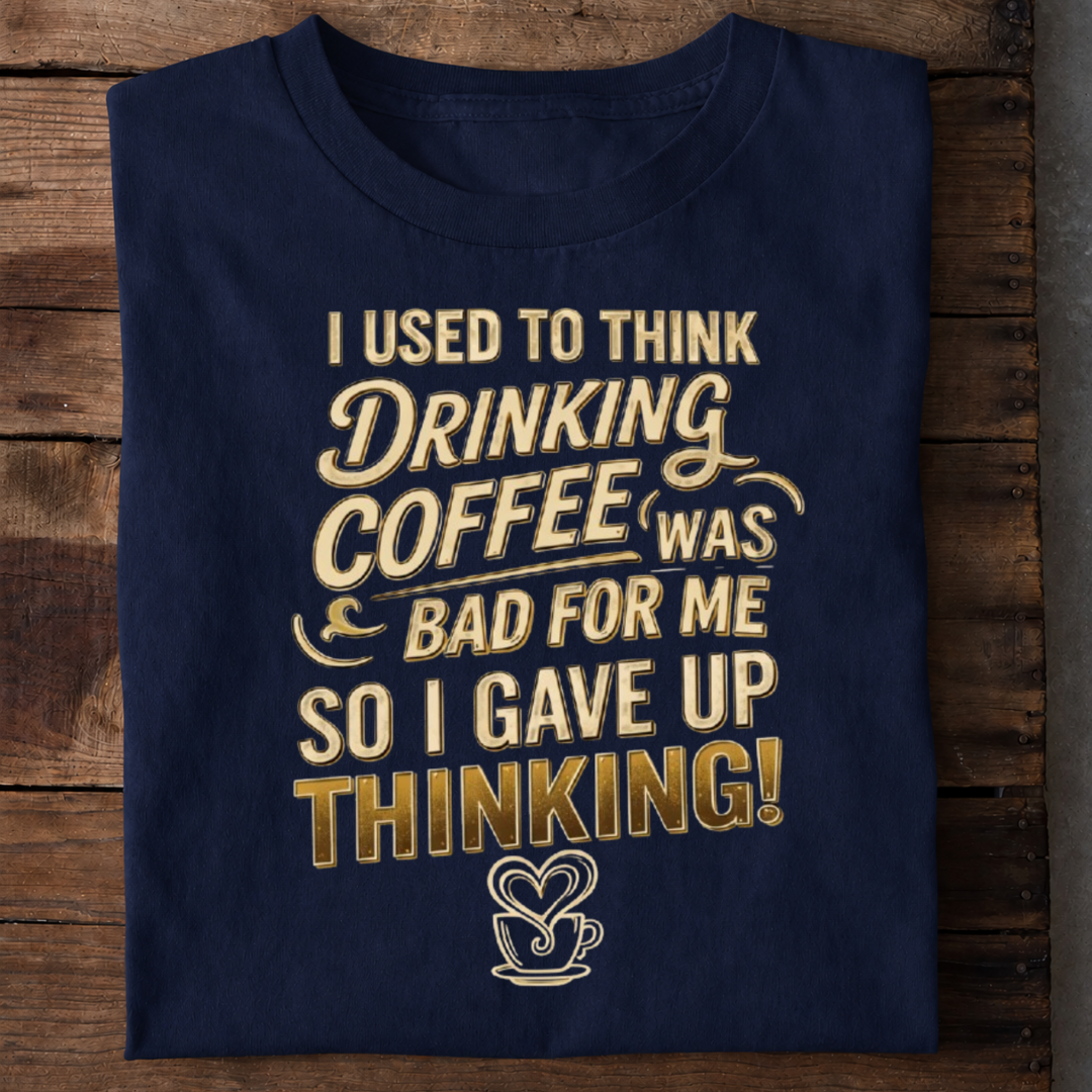 Drinking Coffee Premium Cotton T Shirt