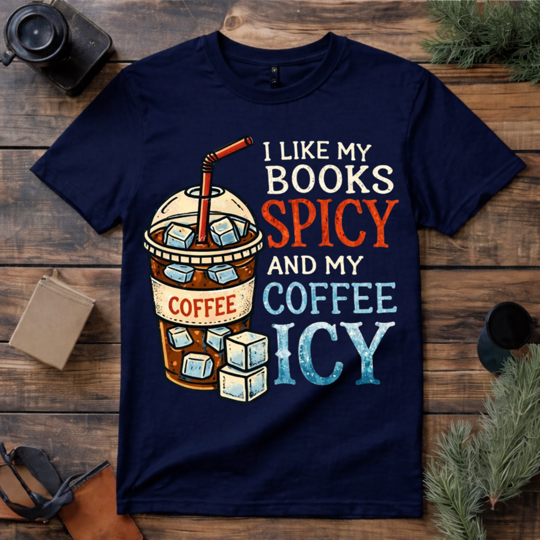 Spicy Books Icy Coffee T Shirt