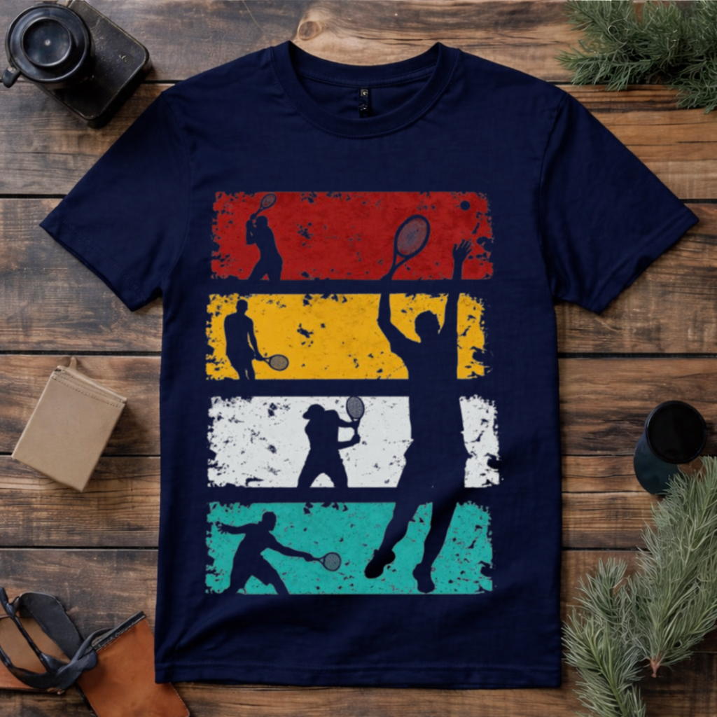 Vintage Tennis Player T Shirt