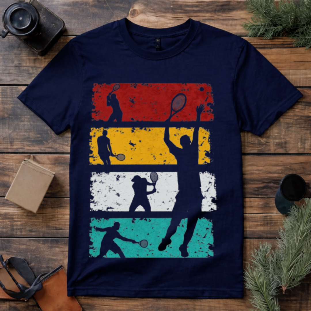 Vintage Tennis Player T Shirt