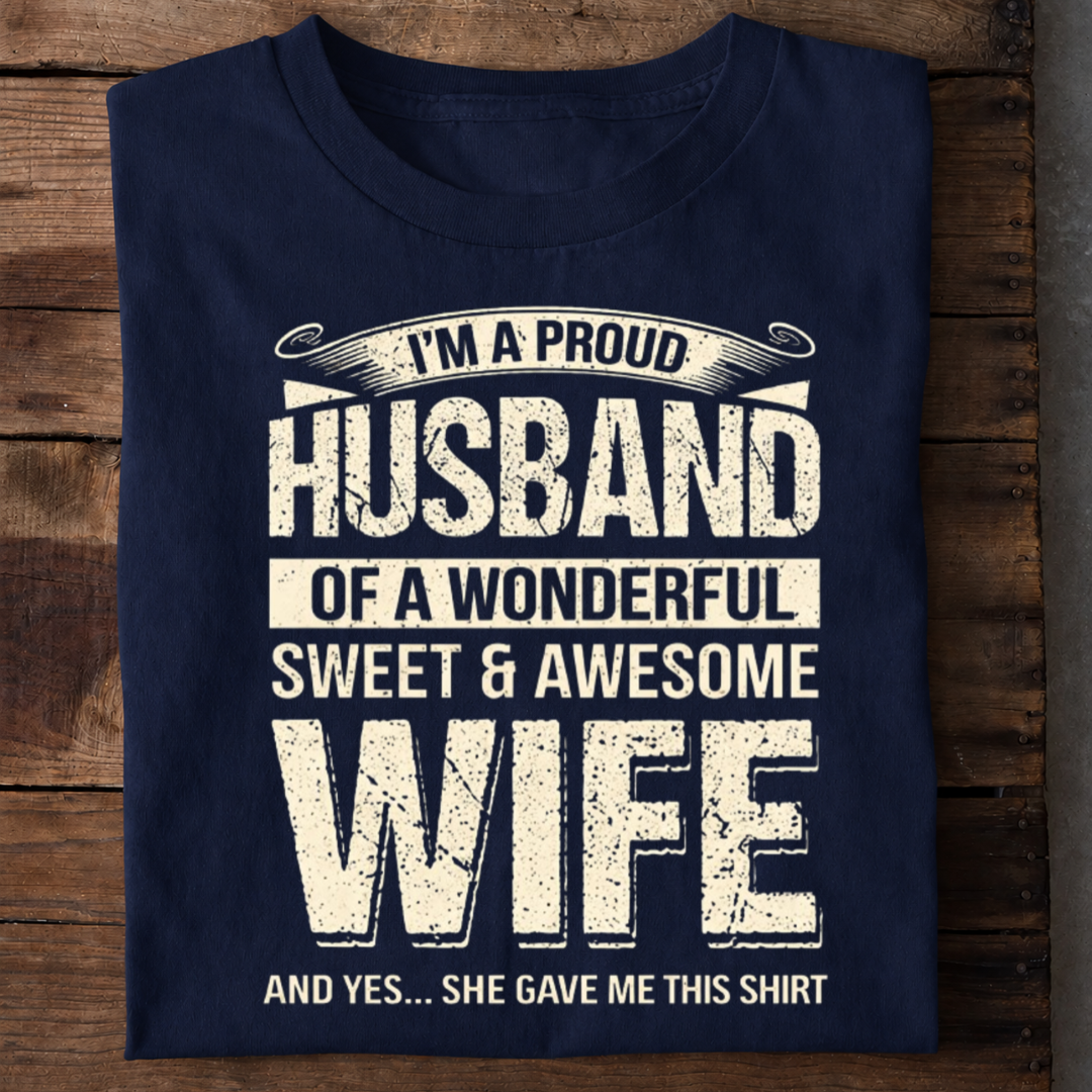 Proud Husband Premium Cotton T Shirt