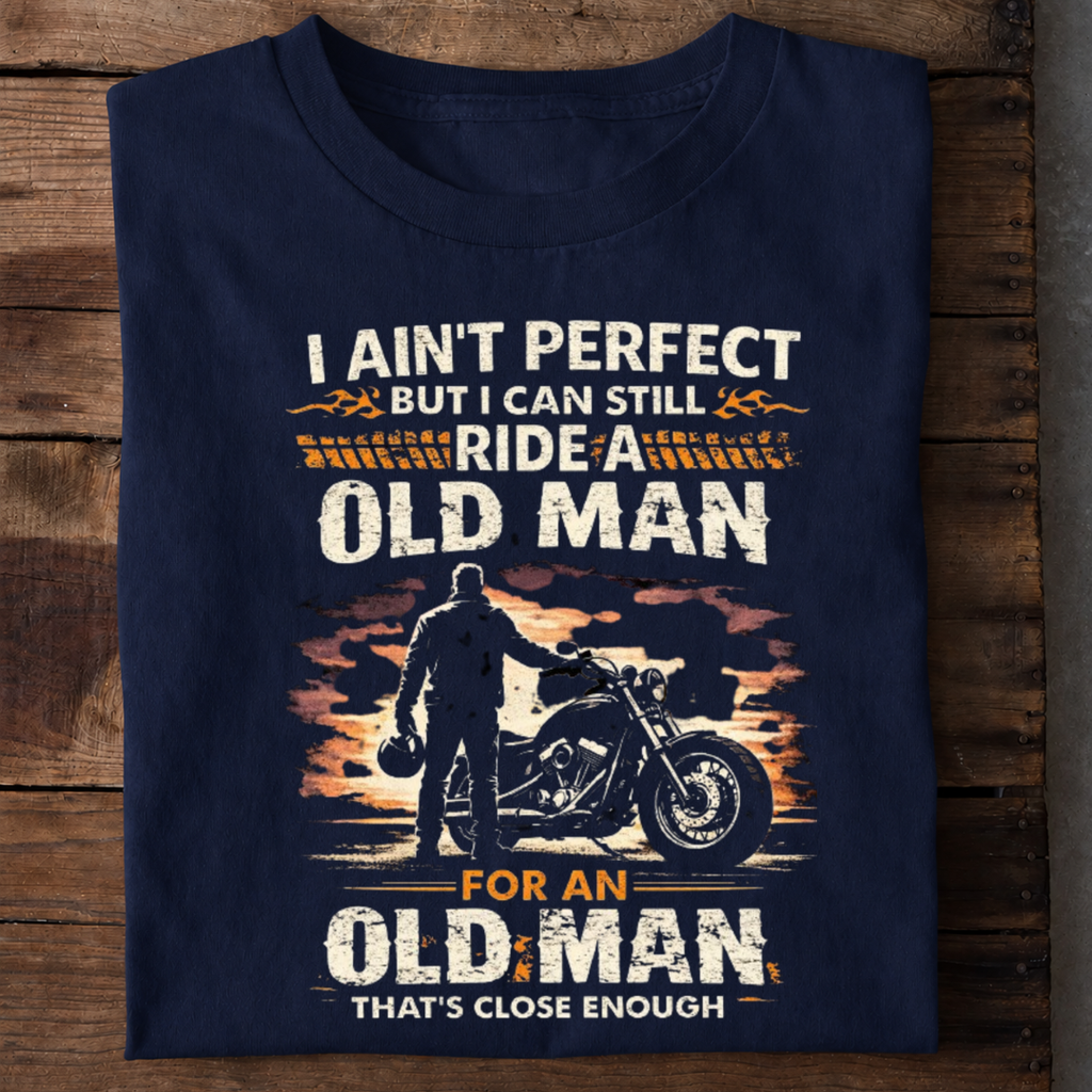 Old Man Biker Premium Cotton T Shirt