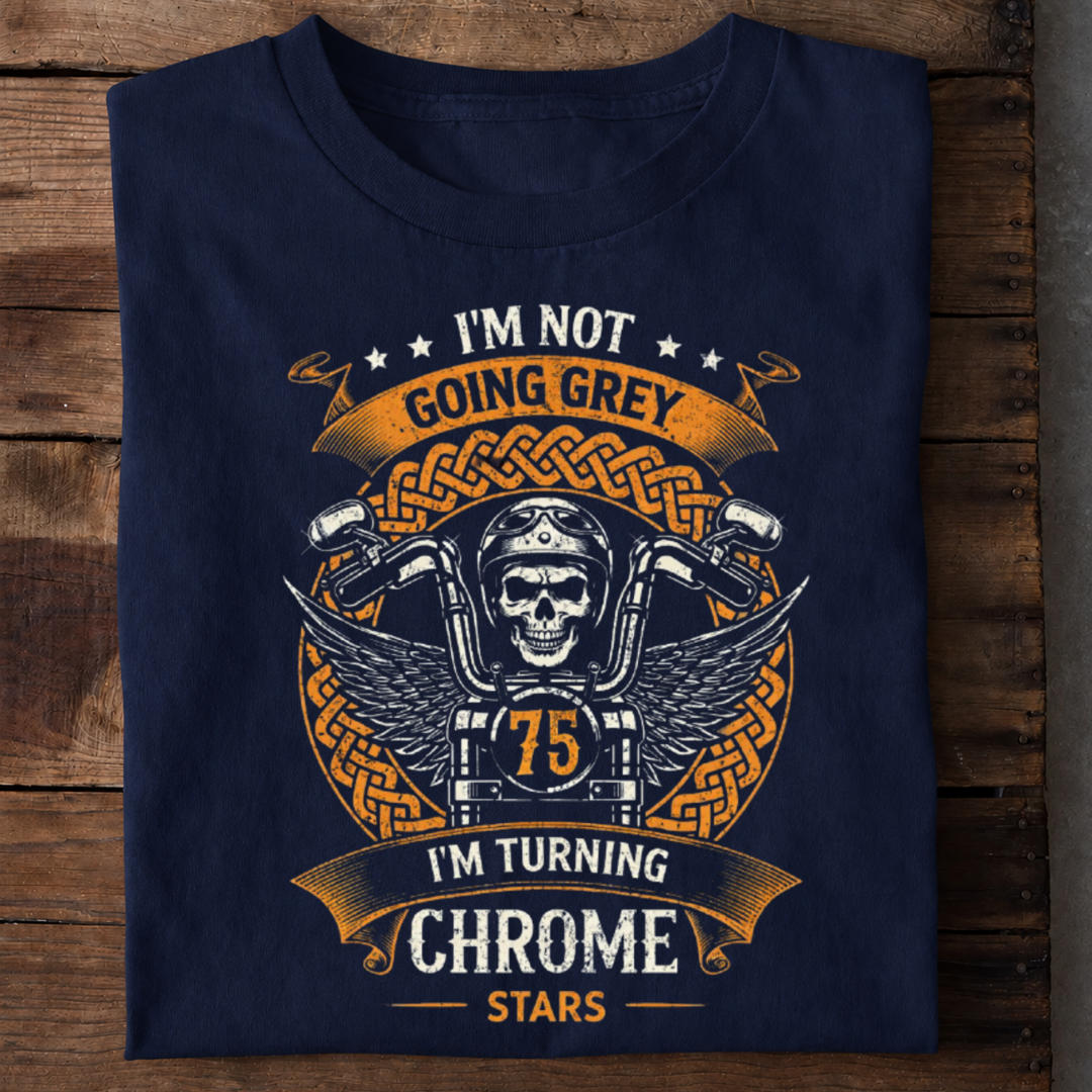 Turning Chrome Biker Premium Cotton T Shirt