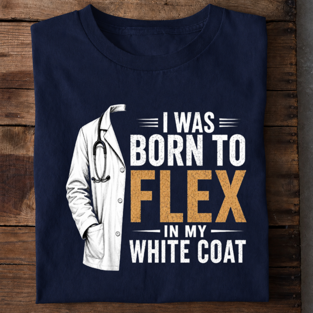 Flex White Coat Premium Cotton T Shirt