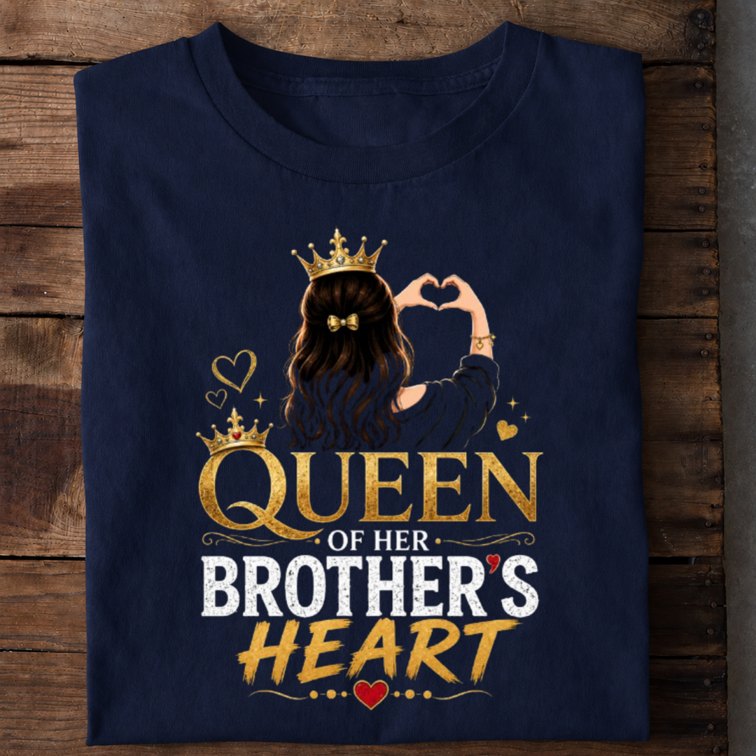 Queen of Brother Heart Premium Cotton T Shirt