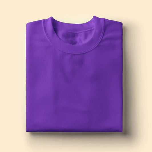 Premium Unisex Purple Cotton Round Neck T-Shirt
