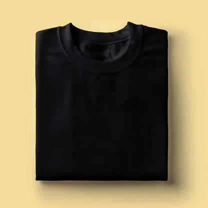 Premium Unisex Black Cotton Round Neck T-Shirt